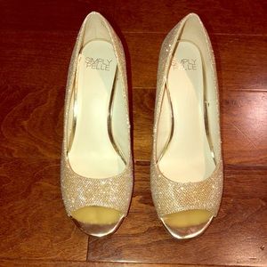 David’s Bridal Wendie Peep Toe Bridesmaid Wedges